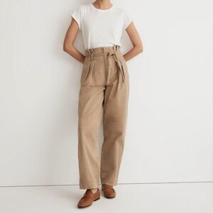 Madewell Paperbag Trench Trousers in (Re)generative Chino *FINAL PRICE*